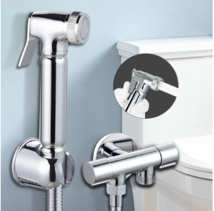 Massinkinen kädessä pidettävä bideesuihku suihkupäällä - Korkeapaineinen kylpyhuoneen puhdistusvesipistooli